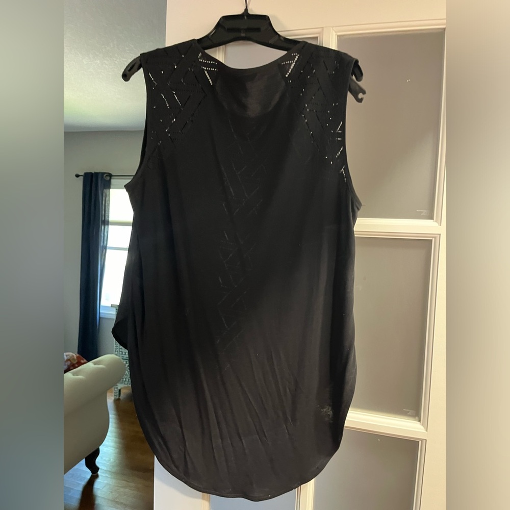 Banana Republic black tank with laser cut detail size medium